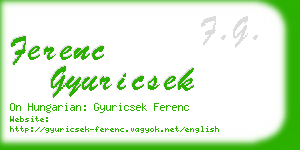 ferenc gyuricsek business card